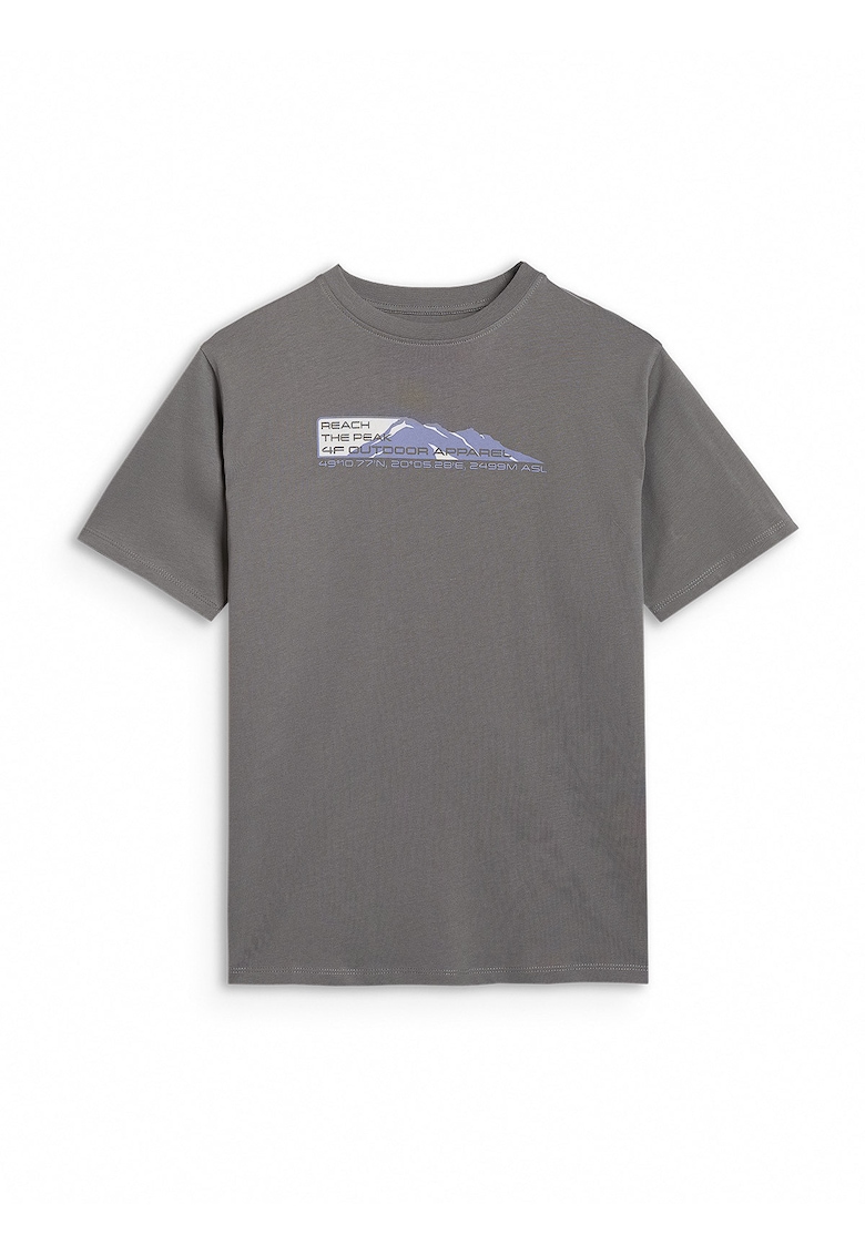 Tricou sport copii imprimeu urban - gri - bumbac - supradimensionat