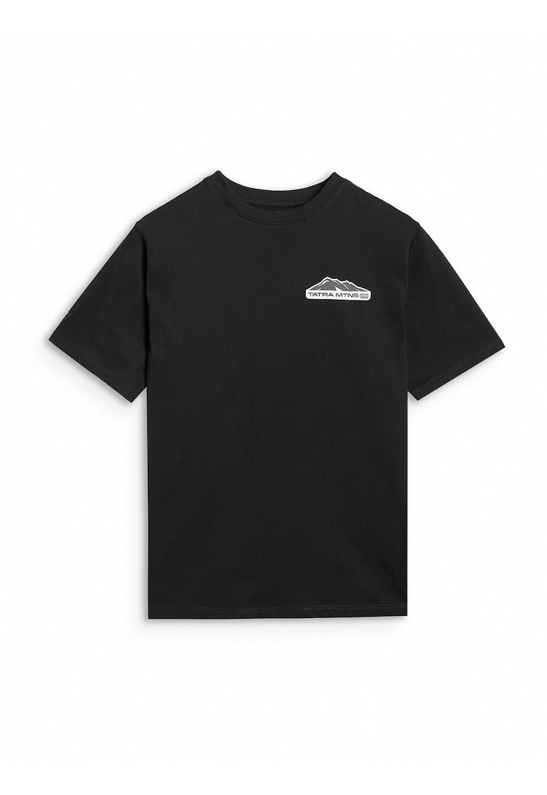 Tricou sport baieti imprimeu urban - negru - bumbac