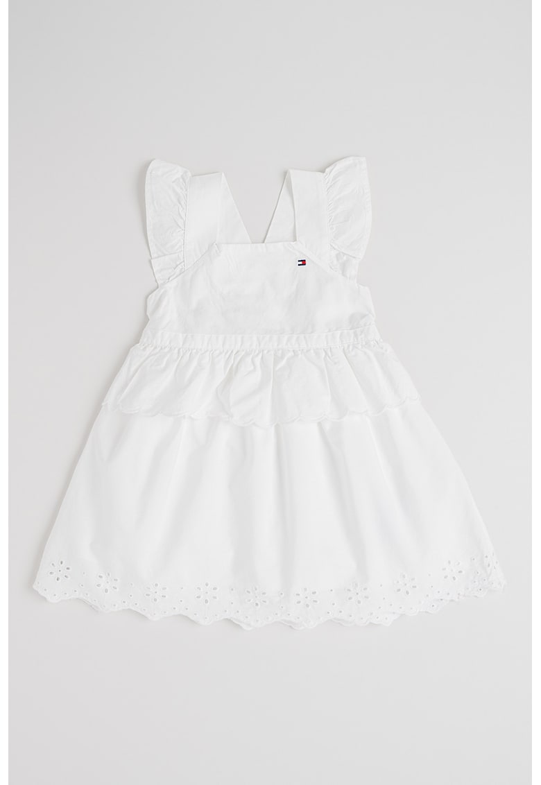 Rochie evazata din bumbac - Alb optic