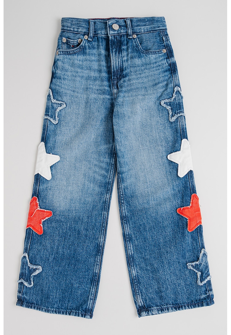 Blugi din denim cu talie medie - Albastru royal