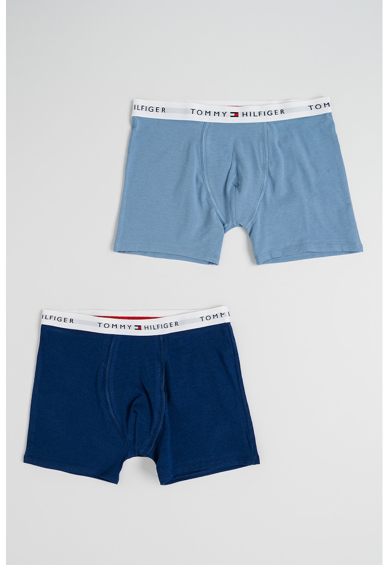 Set de boxeri cu logo in talie - 2 perechi - Albastru deschis/Bleumarin