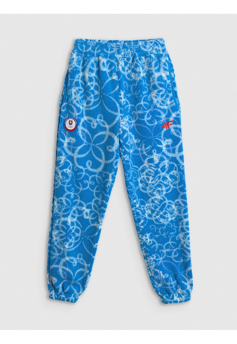 Pantaloni sport dama fleece sherpa - albastru - croiala confortabila - talie ajustabila