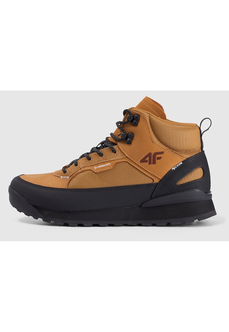 Ghete sport barbati HEX - piele intoarsa si nabuc - impermeabile - negru/maro - pentru vreme tranzitorie -