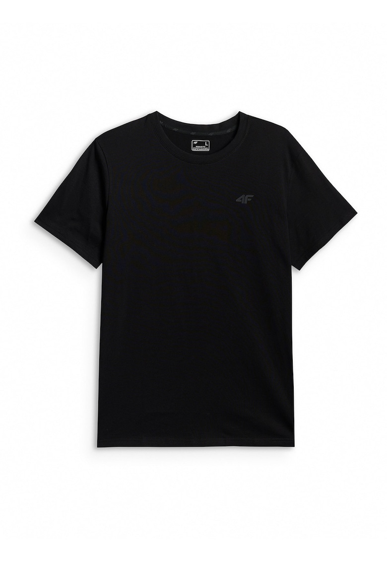 Tricou barbati regular - negru - material de grosime medie - croiala confortabila