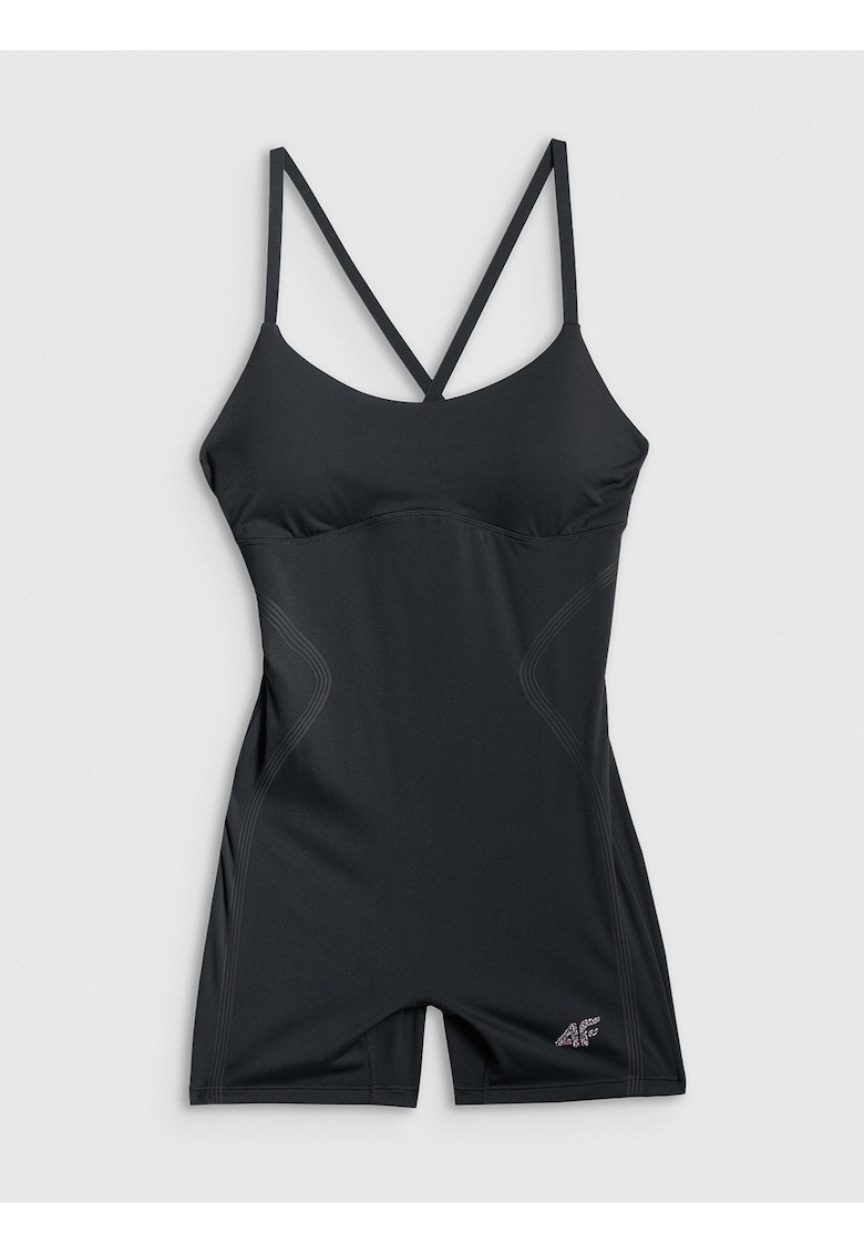 Salopeta de antrenament fitness - cu uscare rapida - neagra - cu bretele reglabile - cupe detasabile -