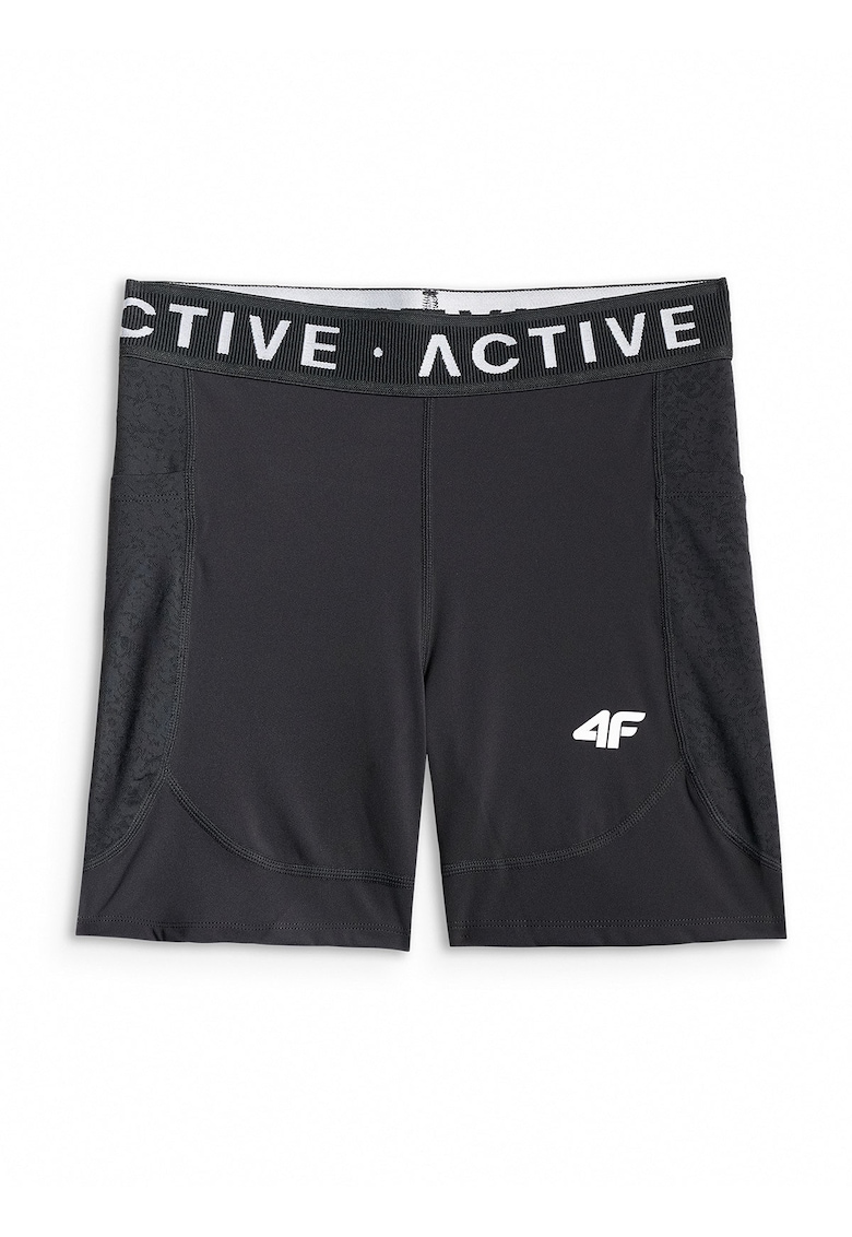 Colanti scurti de antrenament negru - talie inalta - tehnologie 4FDry - croiala slim