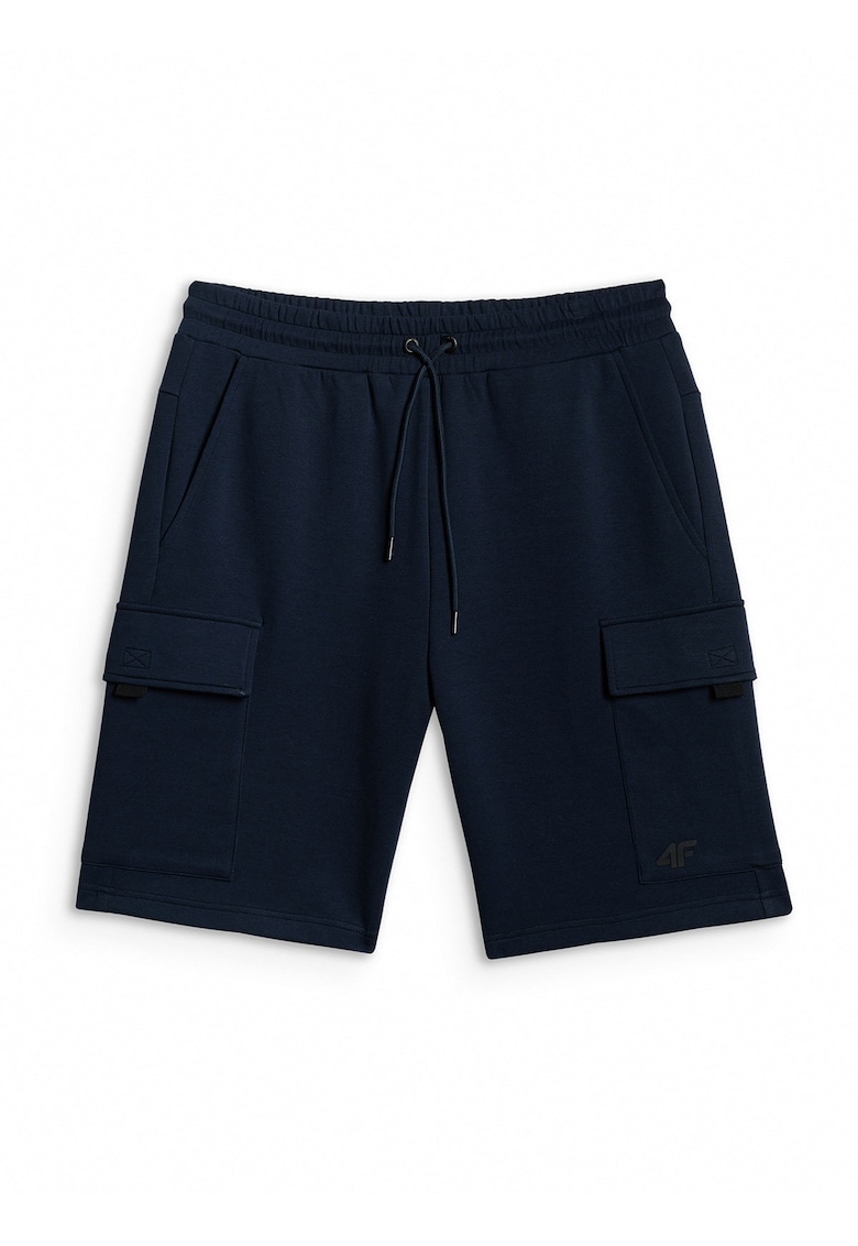 Pantaloni scurti barbati cargo - bleumarin - croiala regular - multiple buzunare - talie ajustabila