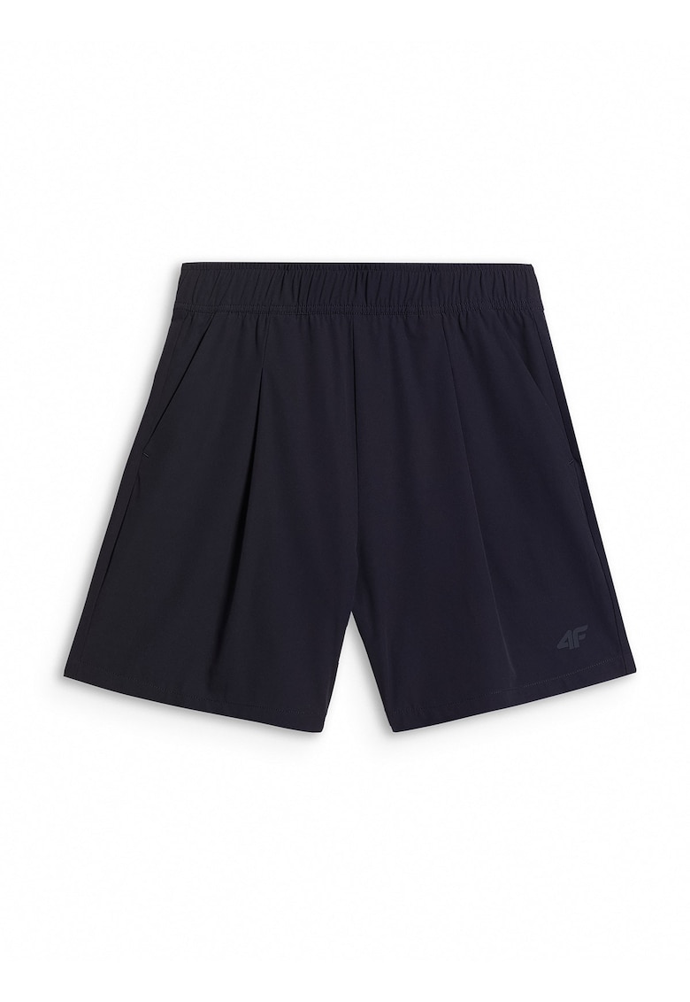 Pantaloni scurti casual dama croiala lejera - talie inalta - negru - material elastic