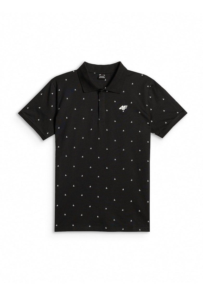 Tricou sport barbati - polo regular - negru - bumbac -
