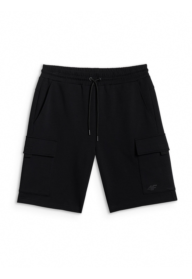 Pantaloni sport barbati - cargo - negru - talie reglabila - buzunare multiple