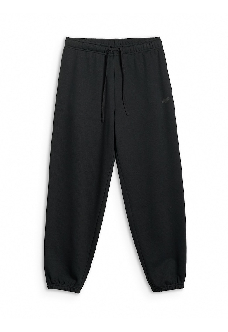 Pantaloni sport dama jogger - croiala lejera - negru - french terry