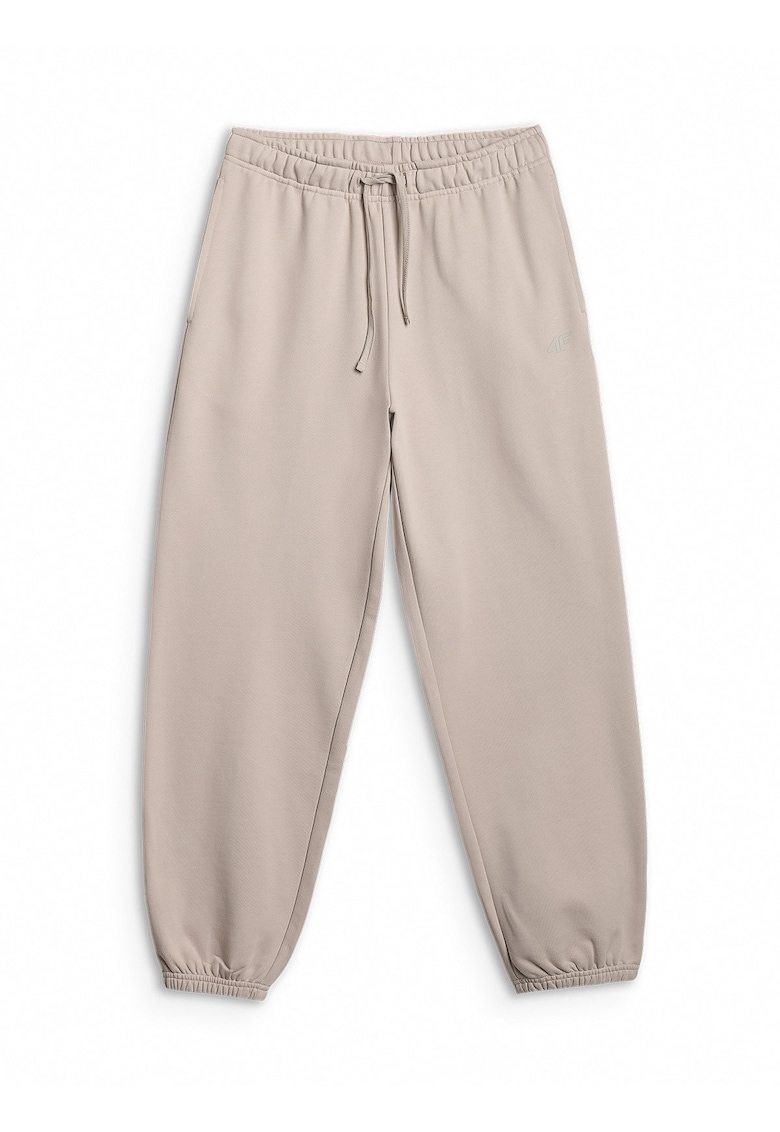 Pantaloni sport dama jogger - croiala lejera - bej - french terry