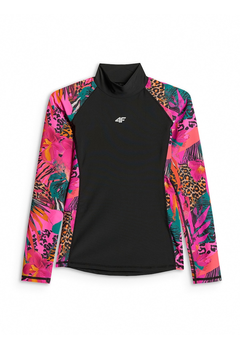 Costum de baie dama - top de inot cu imprimeu - croiala slim - multicolor - material cu uscare rapida