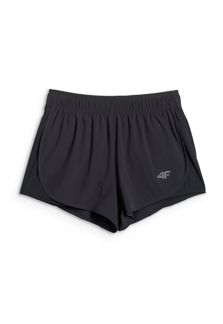 Pantaloni scurti de antrenament negru - material usor - talie inalta - cu buzunar interior