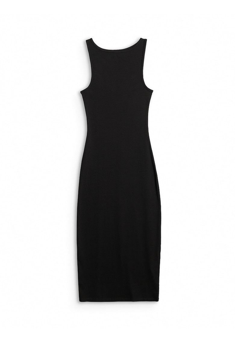 Rochie de dama tricot reiat - croiala slim - negru