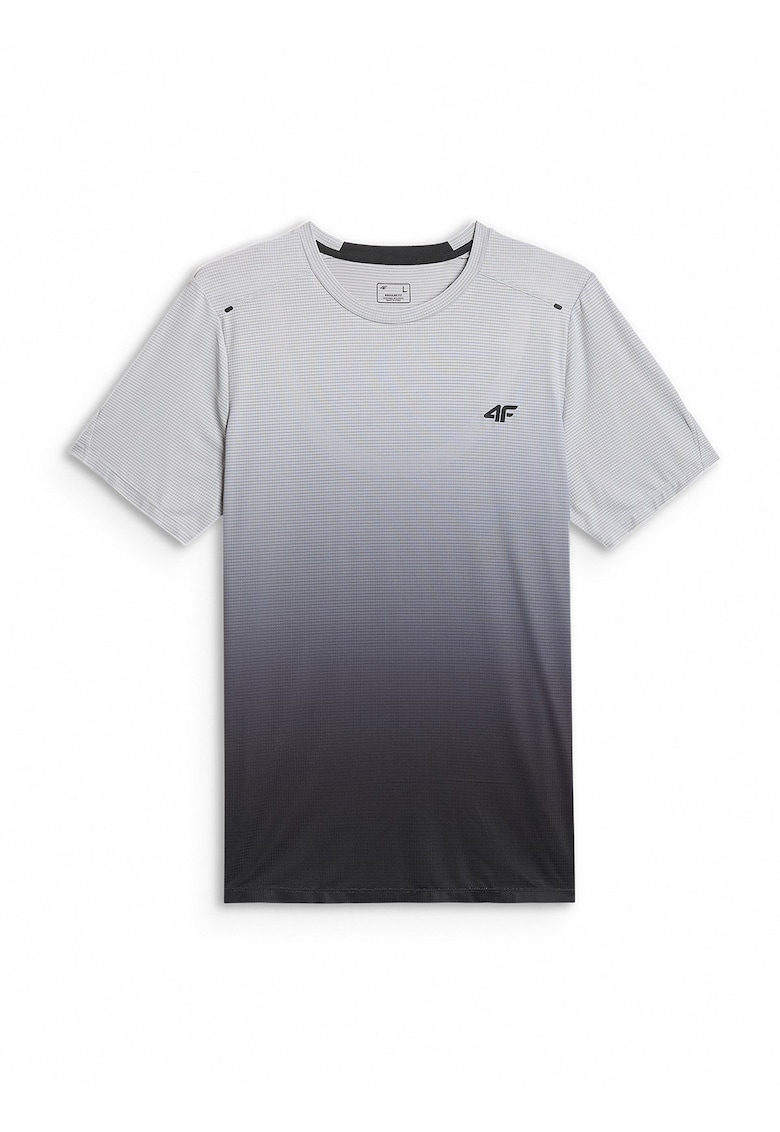Tricou sport barbati - pentru antrenament - uscare rapida - poliester - gri/negru