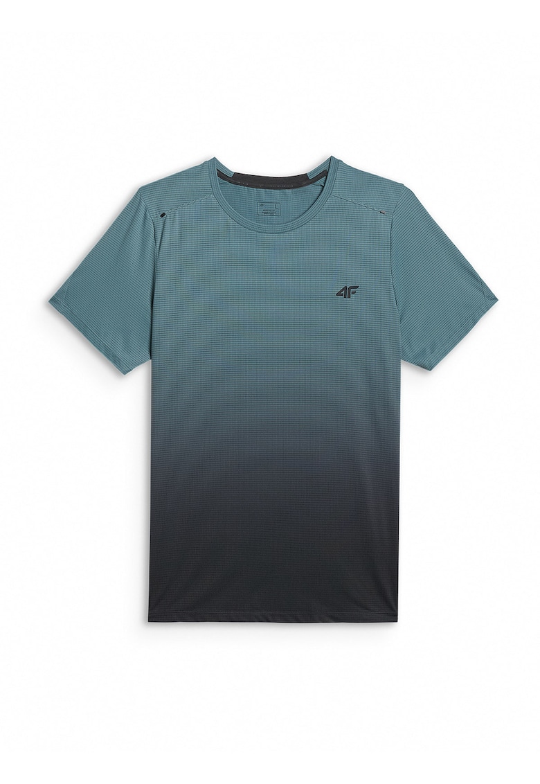 Tricou sport barbati - poliester - regular - uscare rapida - turcoaz/negru