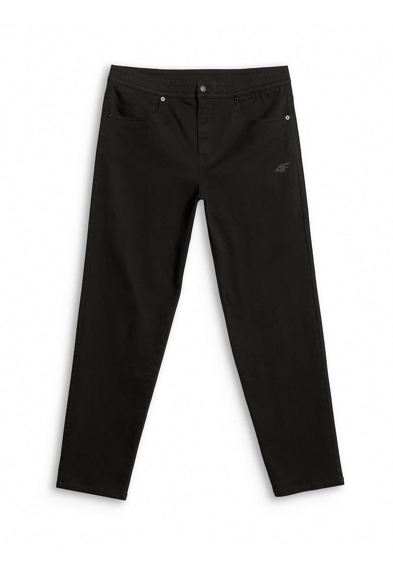 Pantaloni sport barbati lungi - talie medie - elastic - negru - bumbac -