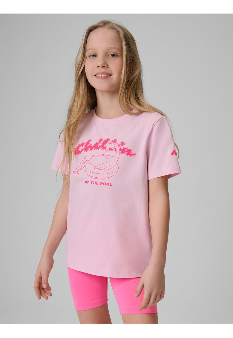 Tricou sport regular - bumbac - roz - pentru fete