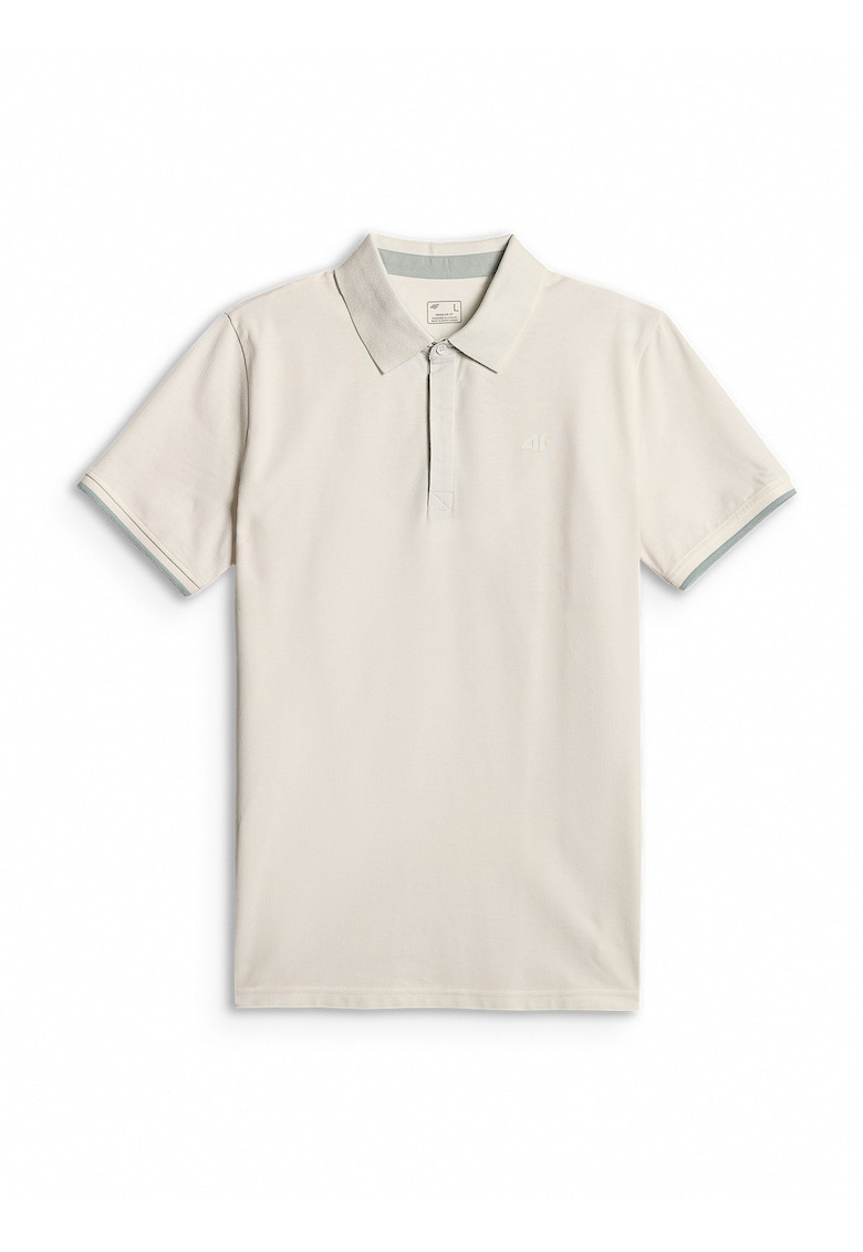 Tricou polo barbati croiala regular - guler clasic - alb - bumbac