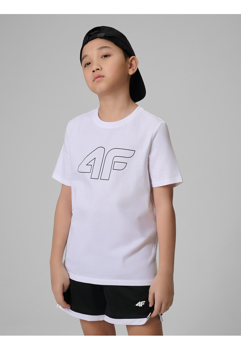 Tricou sport baieti - regular - alb - 100% bumbac - croiala confortabila