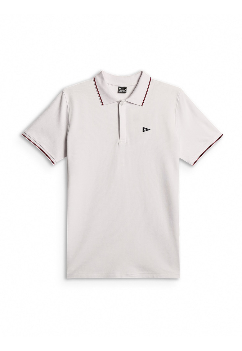 Tricou polo barbati croiala clasica - tricot pique - alb - bumbac
