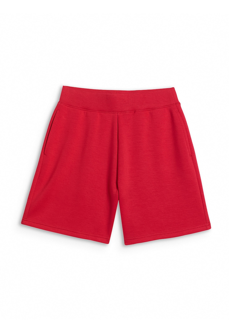Pantaloni scurti de trening dama rosii - material moale - croiala regular