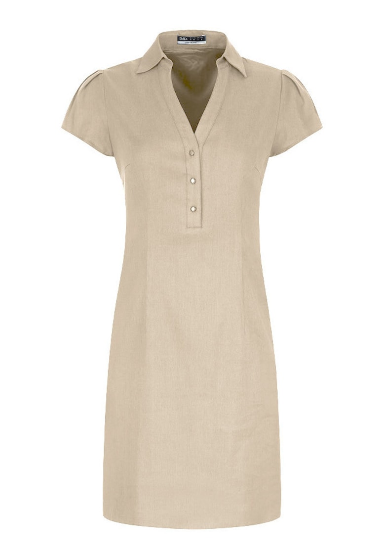 Rochie din in cu maneci scurte