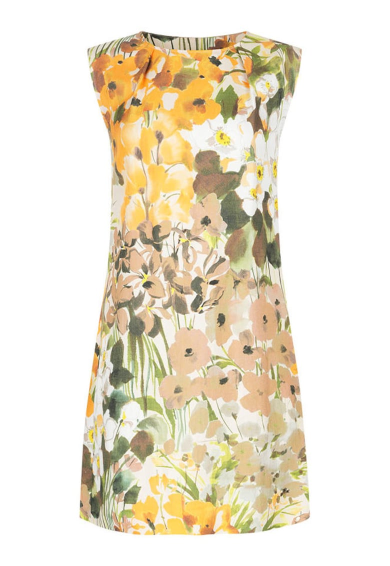 Rochie scurta fara maneci cu imprimeu floral