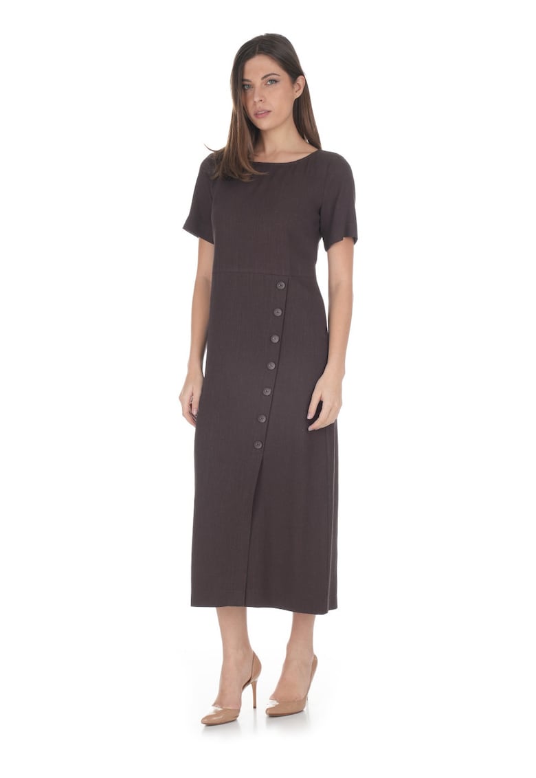 Rochie midi cu nasturi decorativi