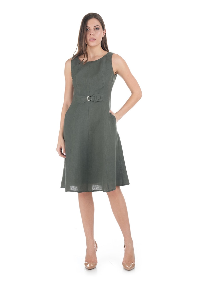 Rochie midi din in evazata