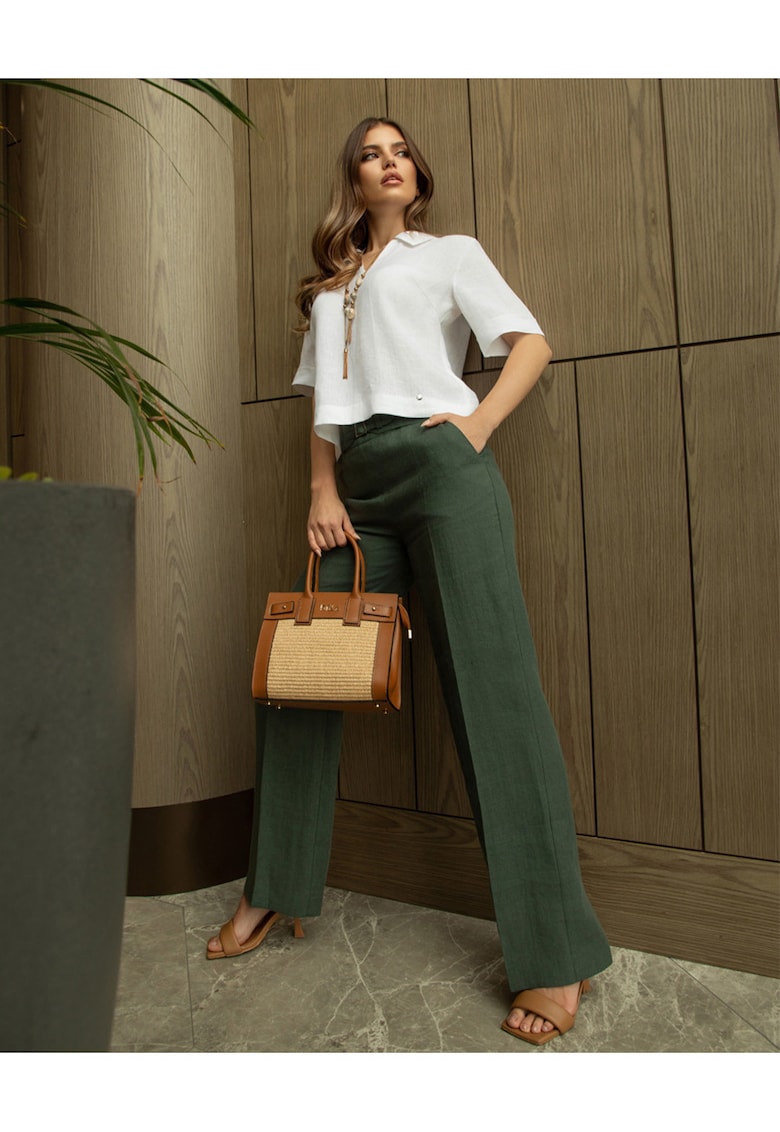 Pantaloni drepti din in