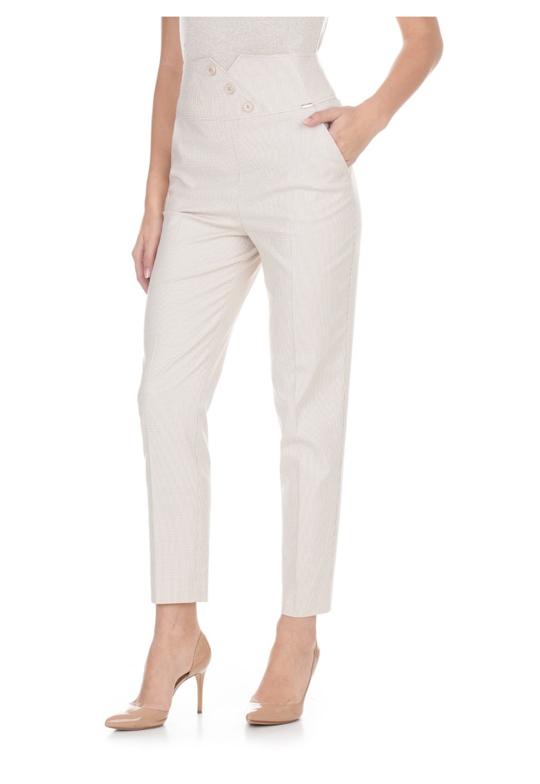 Pantaloni eleganti conici cu talie inalta