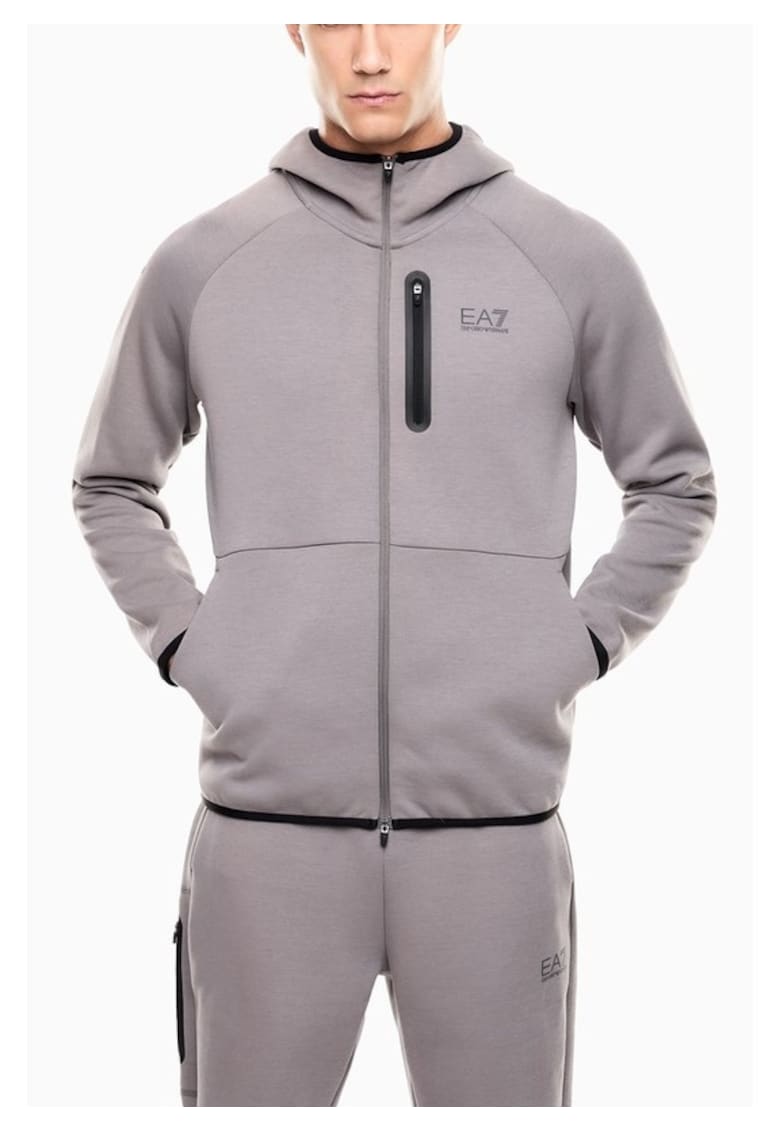 Bluza cu fermoar barbati NATURAL VENTUS7 M HOODIE FZ - Bumbac - Gri - Gri