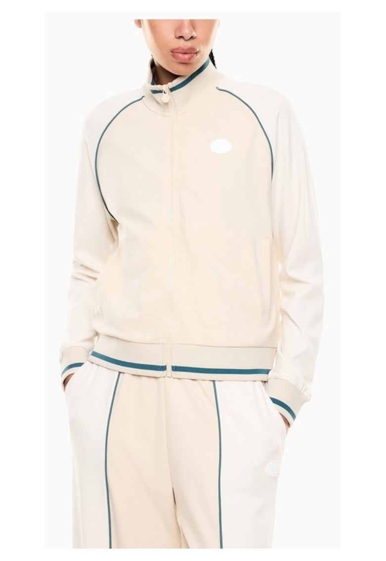 Bluza cu fermoar dama TRAIN SPORTING CLUB W T-TOP FZ - Bumbac - Crem - Crem