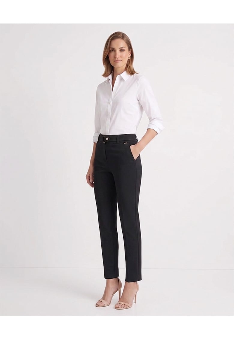 Pantaloni cu curea din material textil