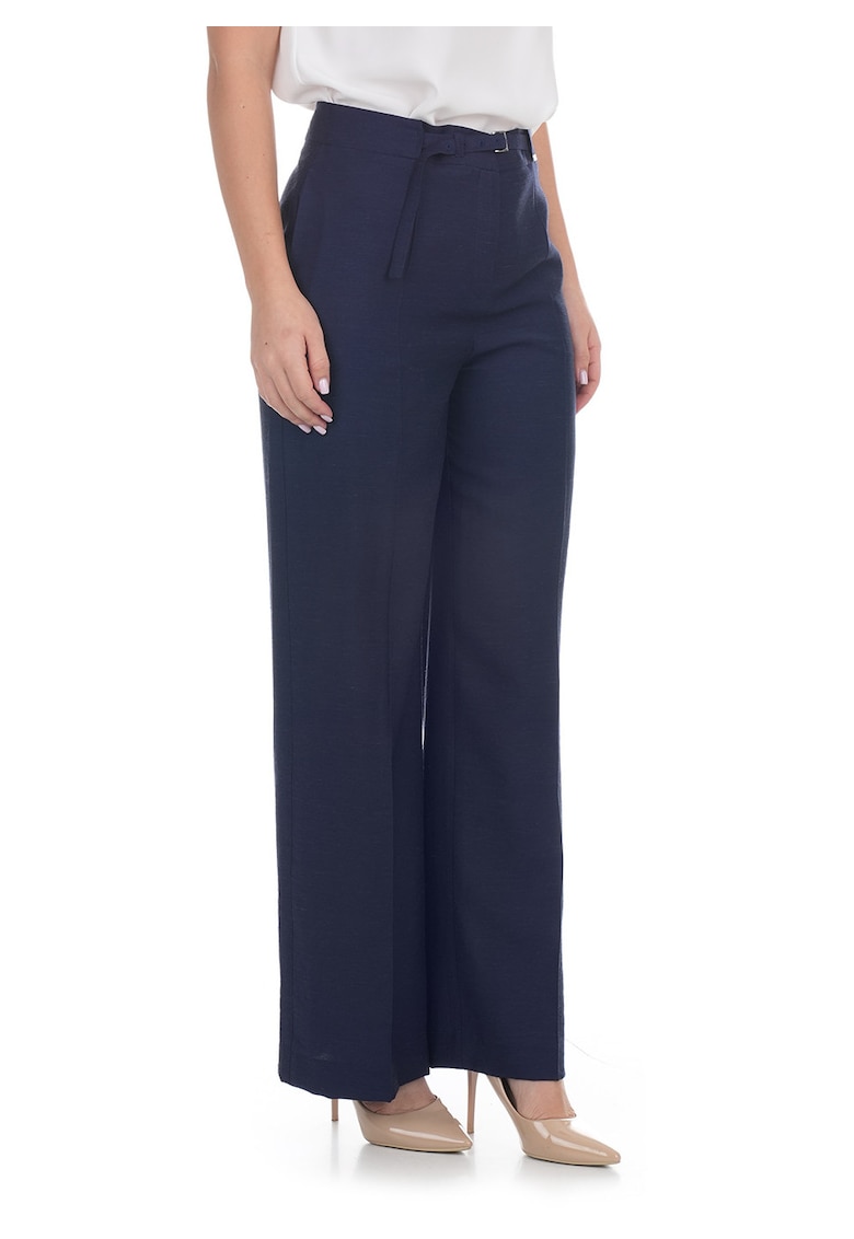 Pantaloni eleganti cu croiala dreapta si curea