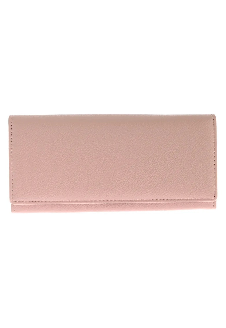Portofel elegant roz pudrat cu design minimalist