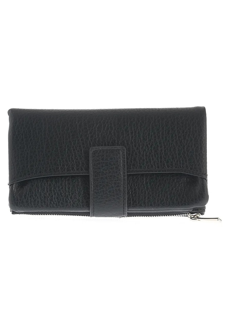 Portofel negru clasic cu design structurat