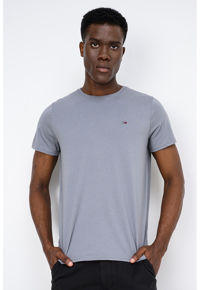 Tricou slim fit de bumbac - Gri antichizat