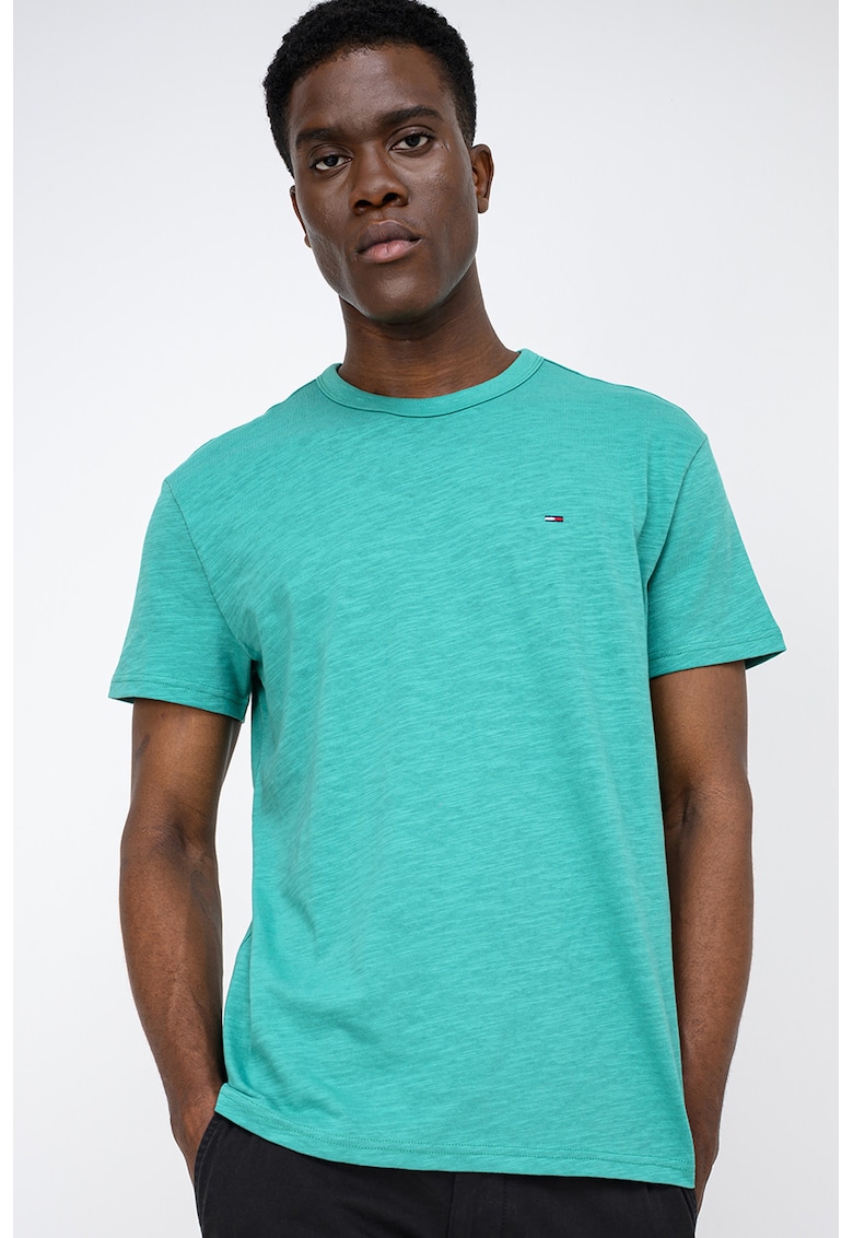 Tricou regular fit cu logo discret - Verde irlandez