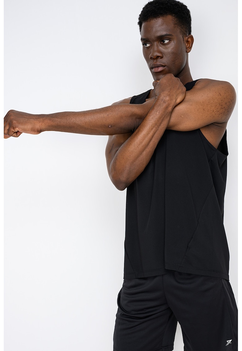 Top cu imprimeu logo pentru fitness - Negru