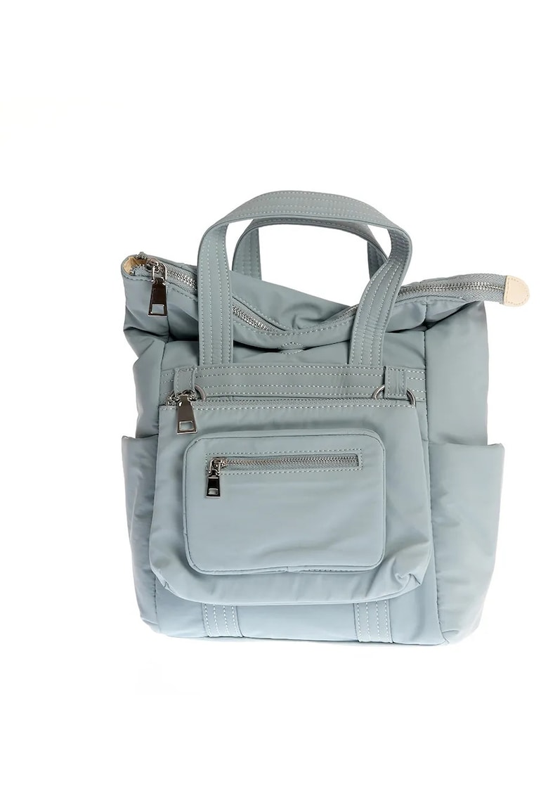 Rucsac casual bleu cu compartimente multiple