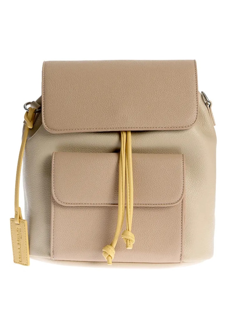 Rucsac bej elegant cu design minimalist si inchidere cu snur