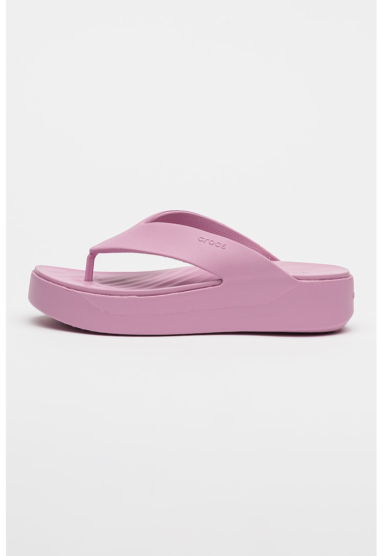 Papuci flip-flop flatform cu logo Getaway - Roz orhidee