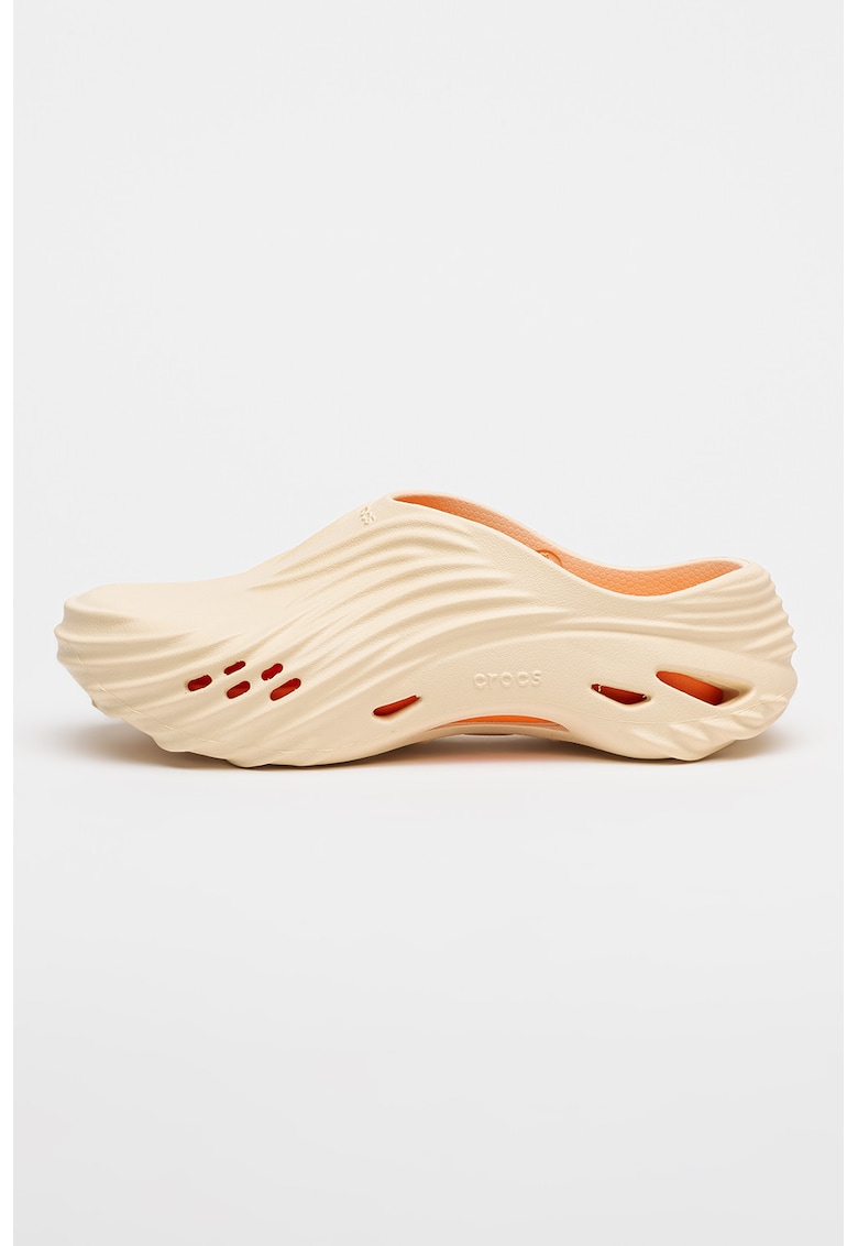 Saboti unisex cu perforatii si model texturat Echo Wave - Bej/Crem