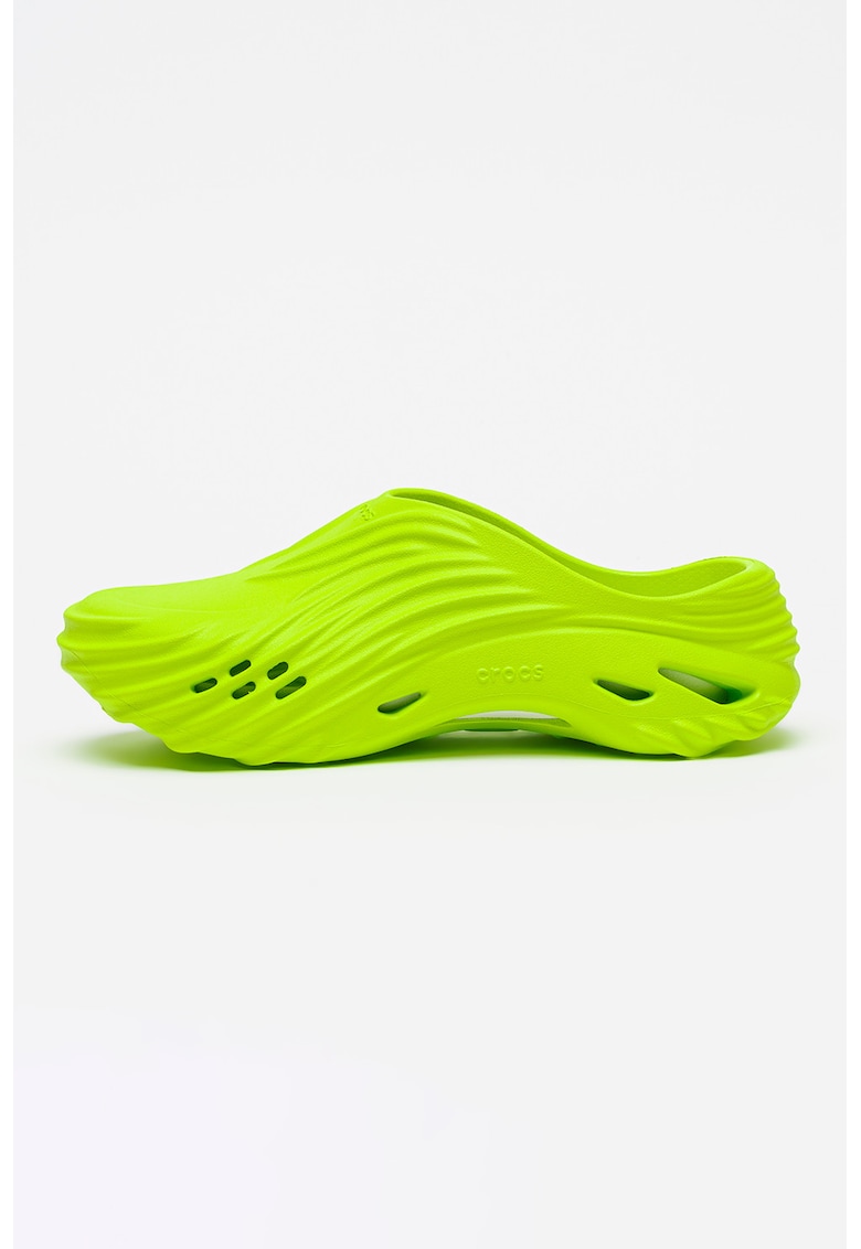 Saboti unisex cu perforatii si model texturat Echo Wave - Verde lime