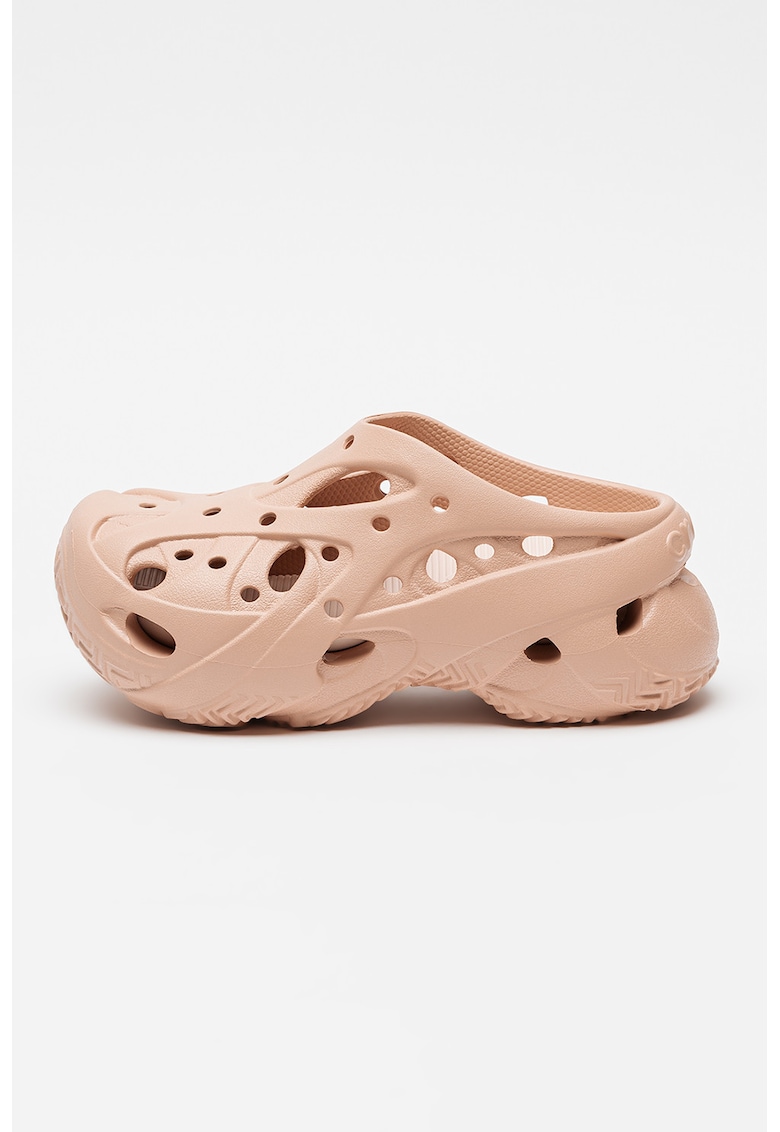 Saboti demi-wedge cu design perforat Caged - Roz somon