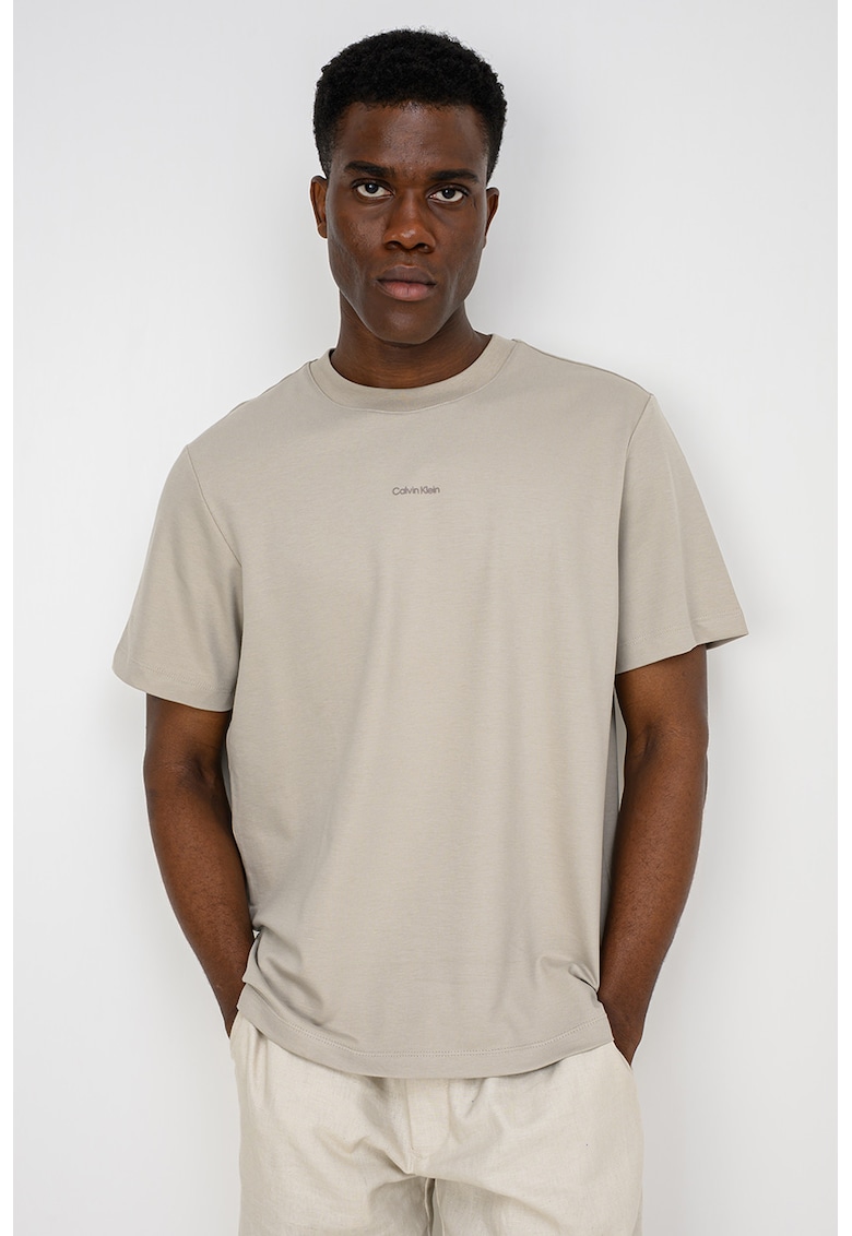 Tricou lejer din bumbac pique - Grej