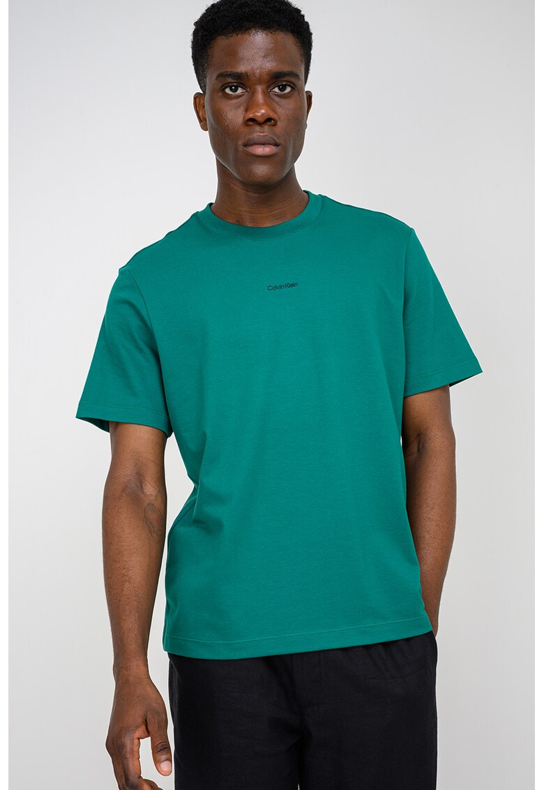 Tricou lejer din bumbac pique - Verde